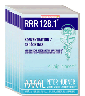Peter Hübner - Medizinische Resonanz Therapie Musik<sup>®</sup> - RRR 128 Konzentration / Gedächtnis Nr. 1-8