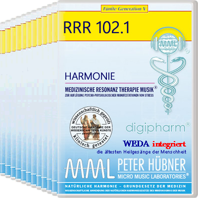 Peter Hübner - Medizinische Resonanz Therapie Musik<sup>®</sup> - HARMONIE<br>RRR 102 • Gesamtprogramm
