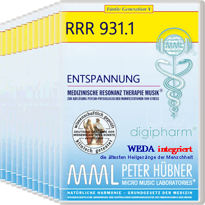 Peter Hübner - Medizinische Resonanz Therapie Musik<sup>®</sup> - ENTSPANNUNG<br>RRR 931 • Gesamtprogramm