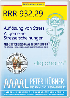 Peter Hübner - Medizinische Resonanz Therapie Musik<sup>®</sup> - AUFLÖSUNG VON STRESS<br>RRR 932 • Nr. 29